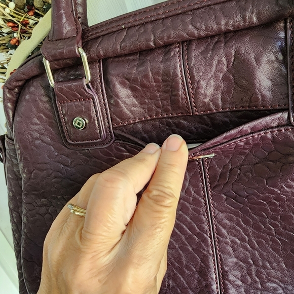 Thirty One Purse Pebbled Vegan Leather Plum Colour Jewels Gems Vintage Pebble - Picture 5 of 6